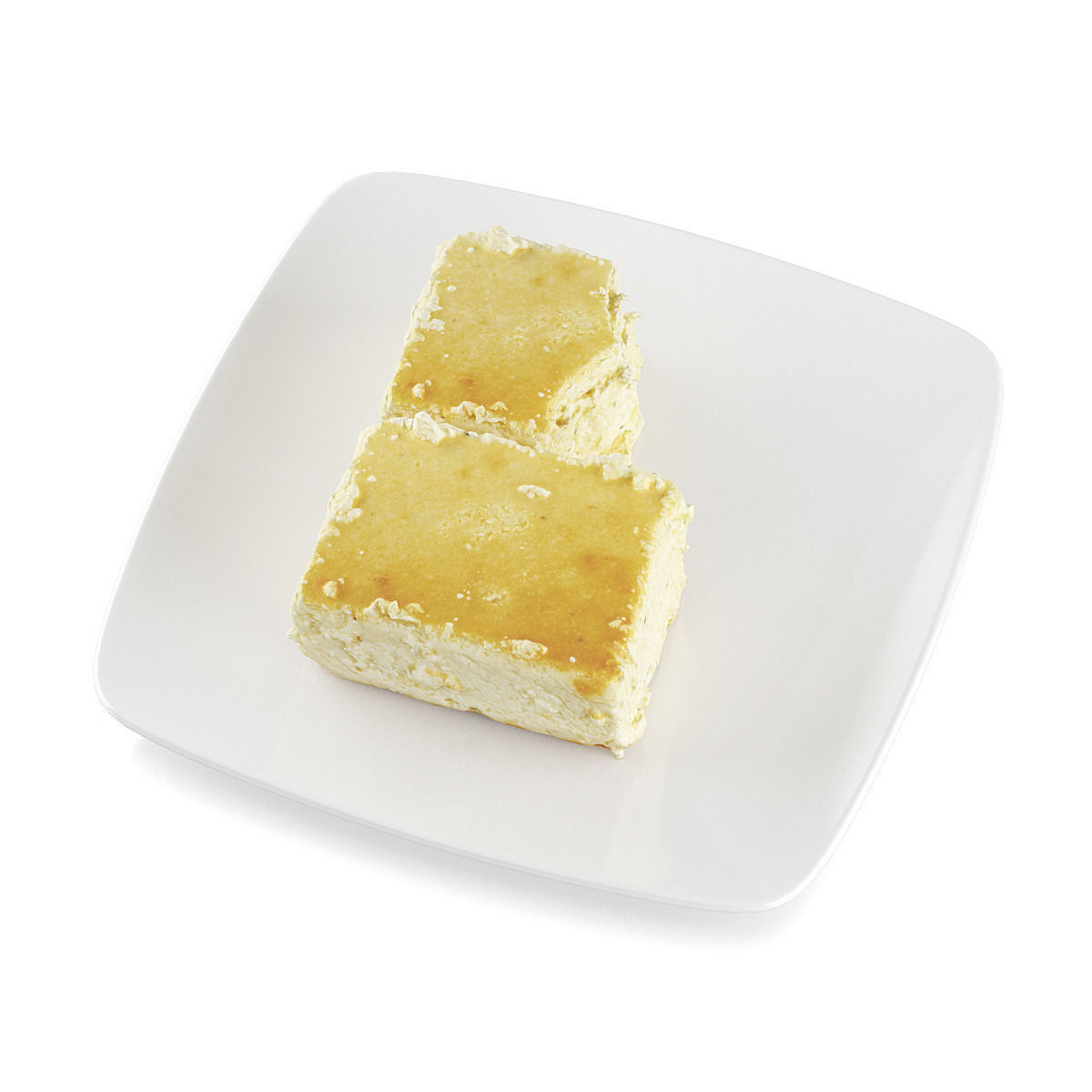 Cheesecake squares on plate 3D model_6