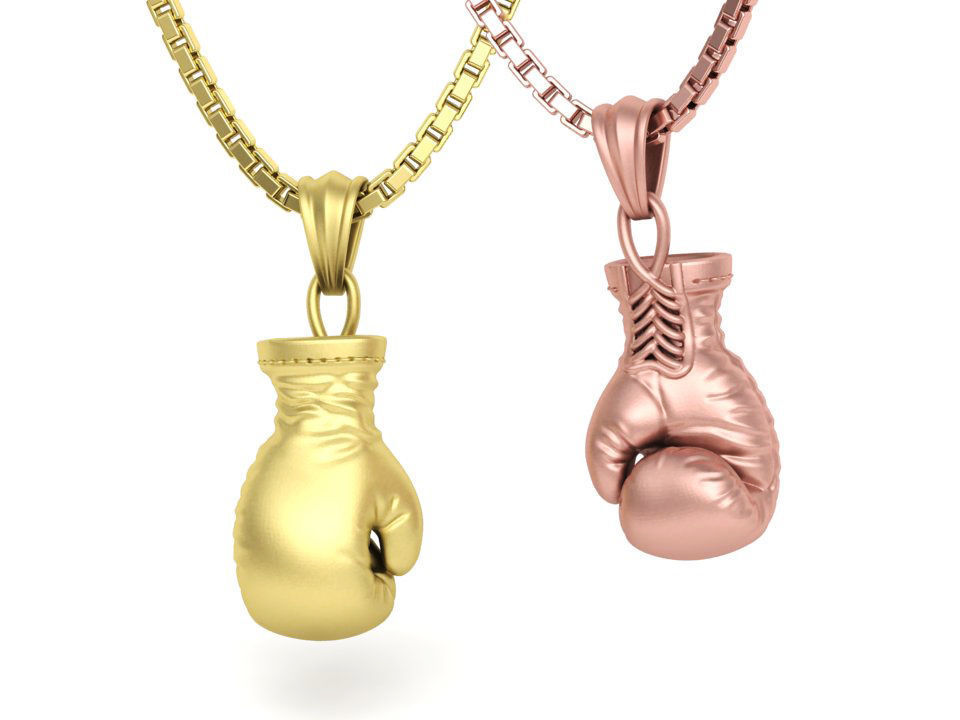 Gold Boxing Gloves printable 3dmodel 3D print model_1