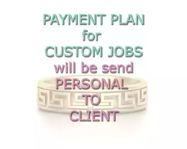 Payment Plan for Custom Jobs-For personal use   3D print model