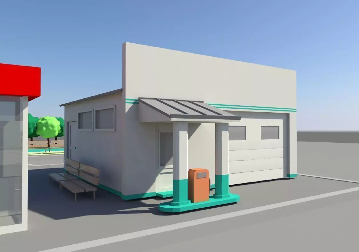 Gas station 3d model 3D model_0