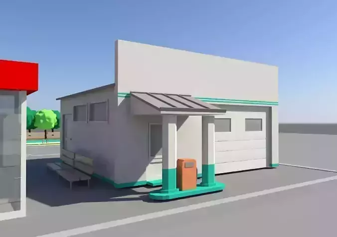 Gas station 3d model