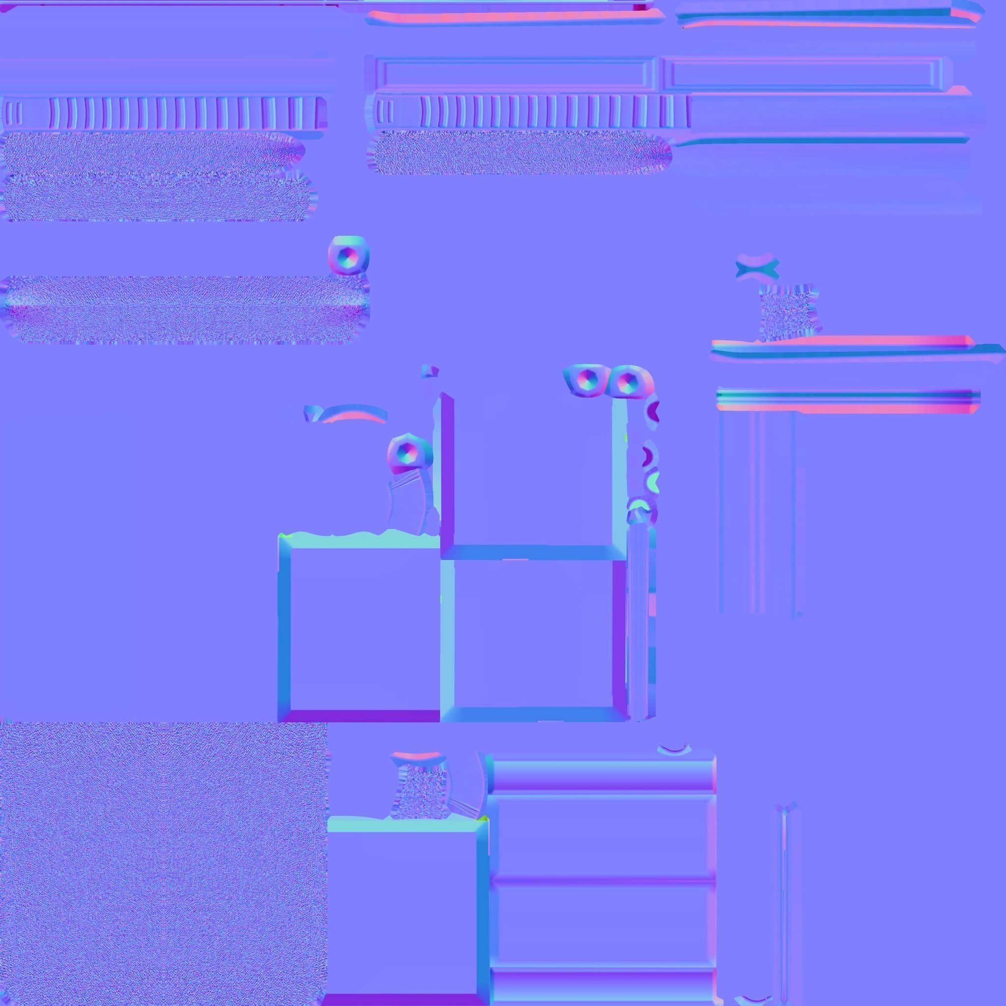 Waiting room chair Low-poly 3D model_23