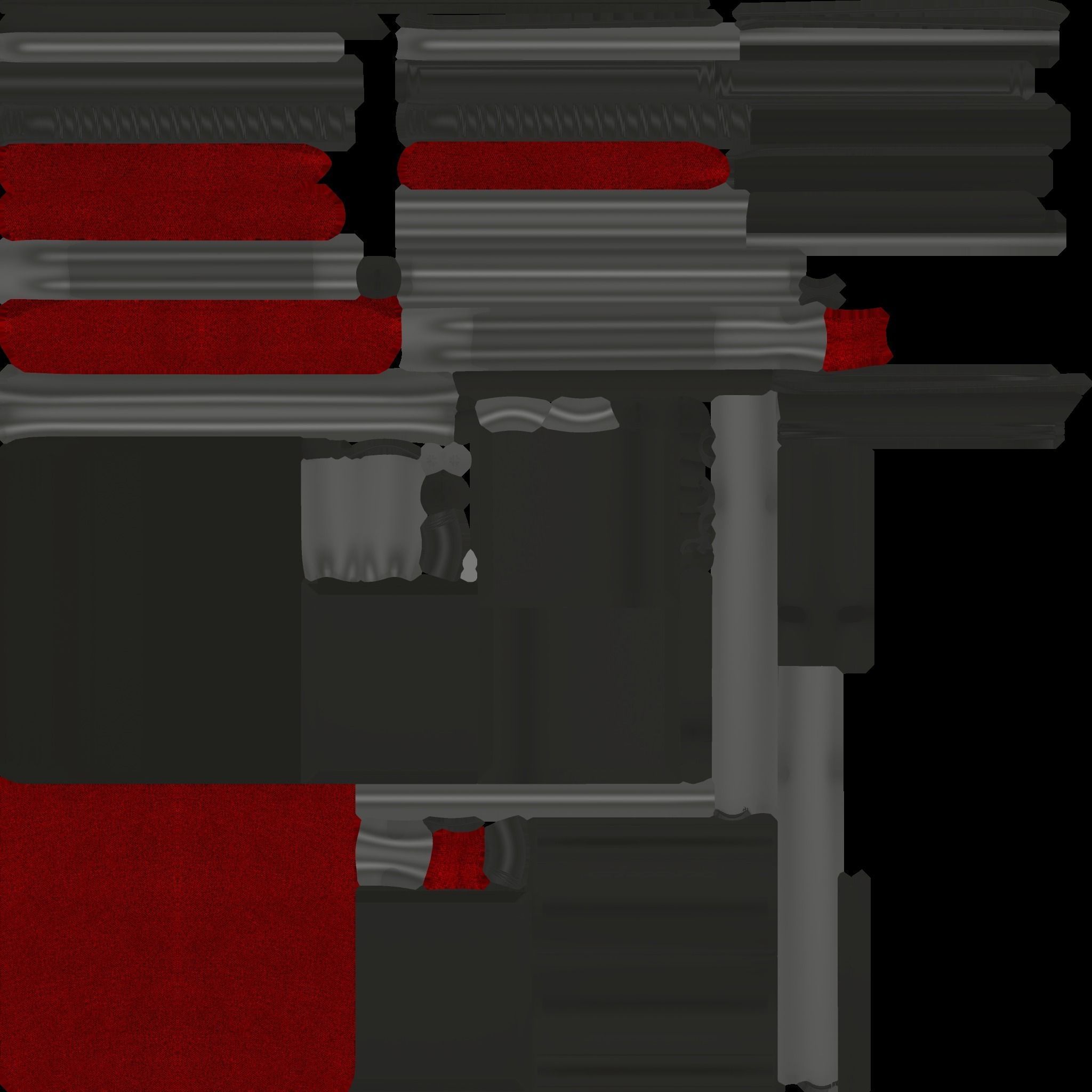 Waiting room chair Low-poly 3D model_22