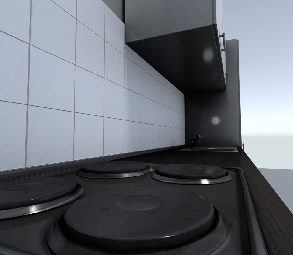 Kitchen module Low-poly 3D model_4