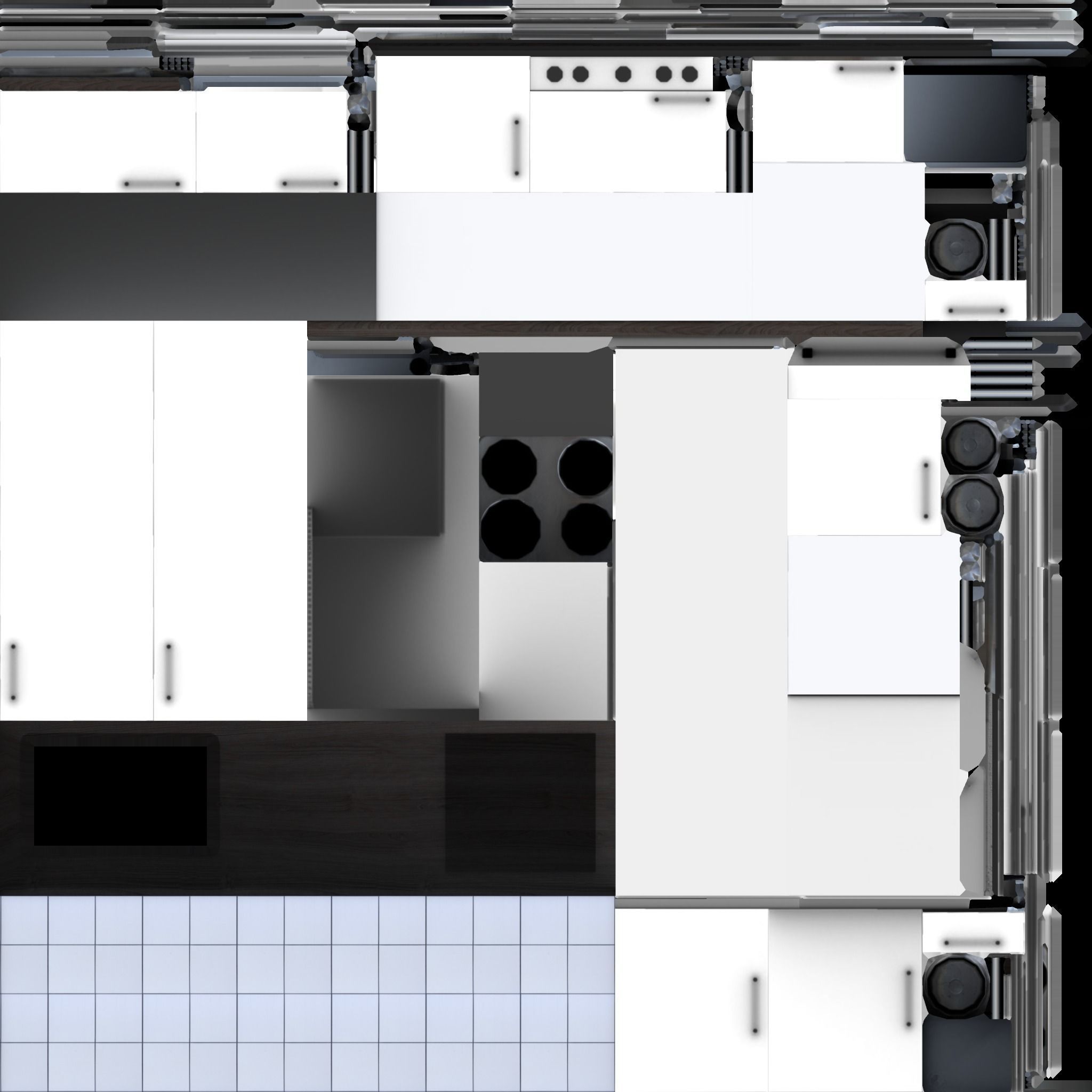 Kitchen module Low-poly 3D model_12