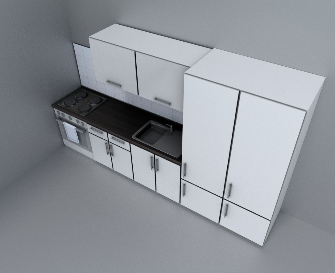 Kitchen module Low-poly 3D model_10