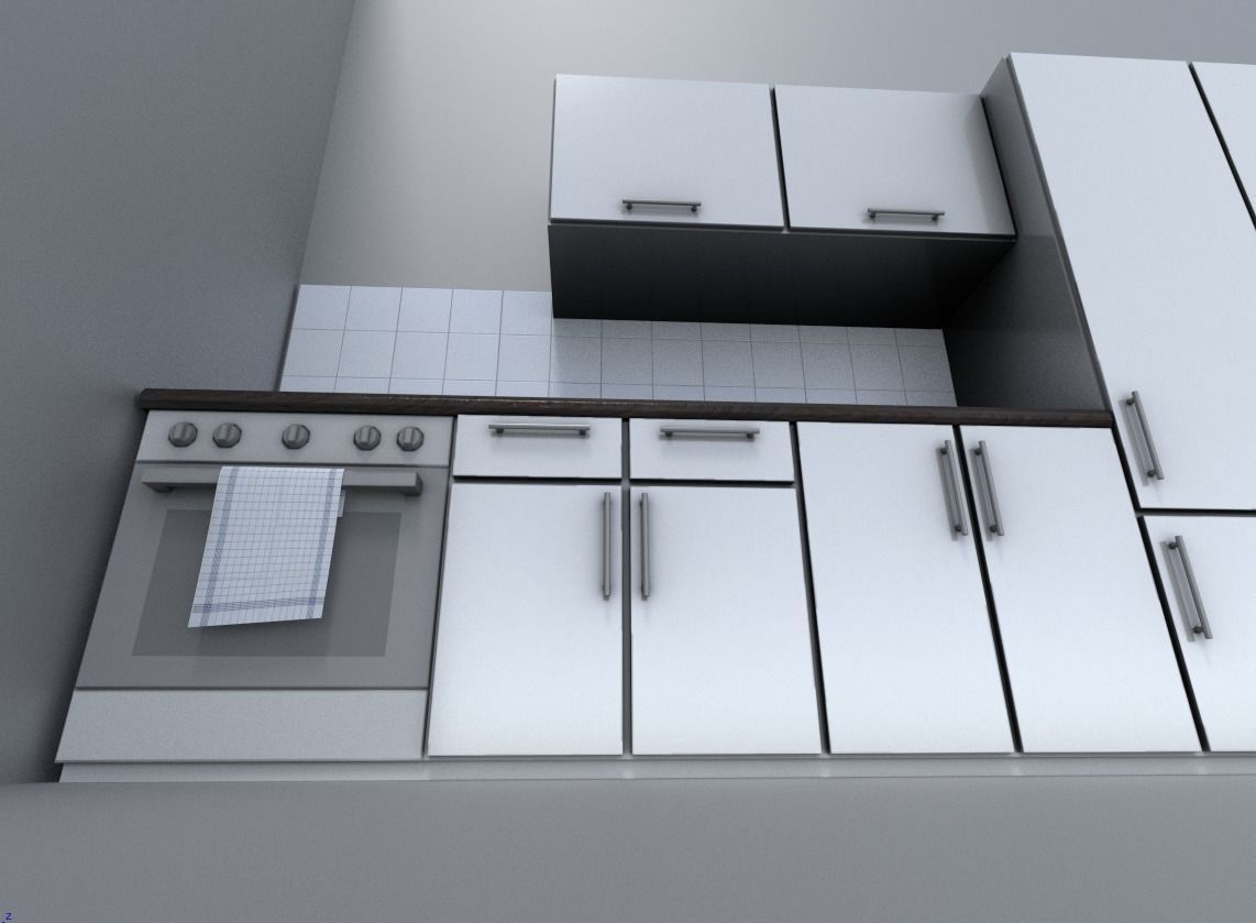 Kitchen module Low-poly 3D model_5