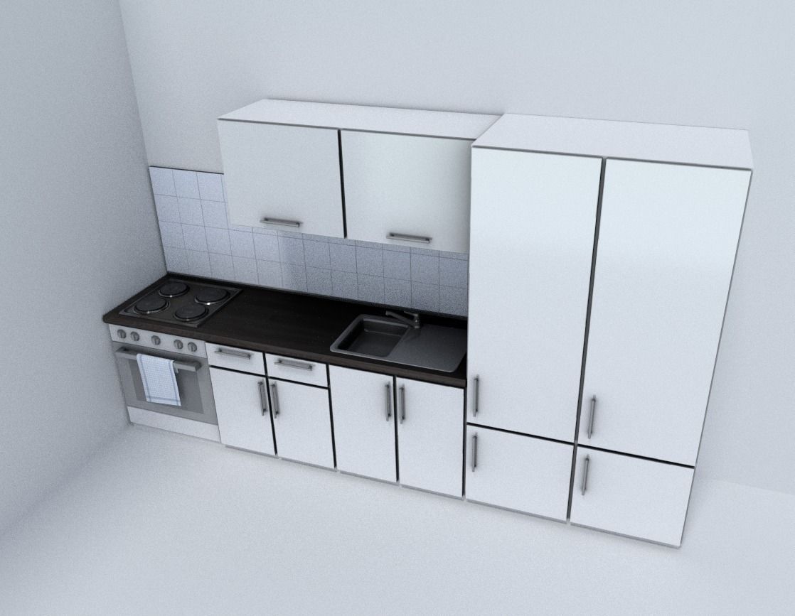Kitchen module Low-poly 3D model_2