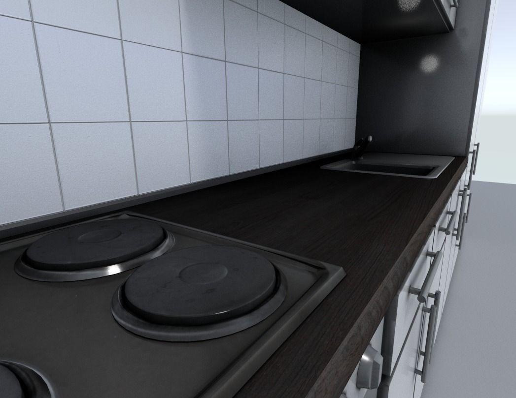Kitchen module Low-poly 3D model_6