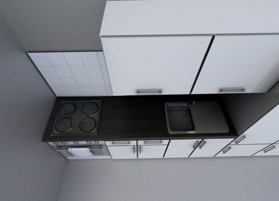 Kitchen module Low-poly 3D model_9