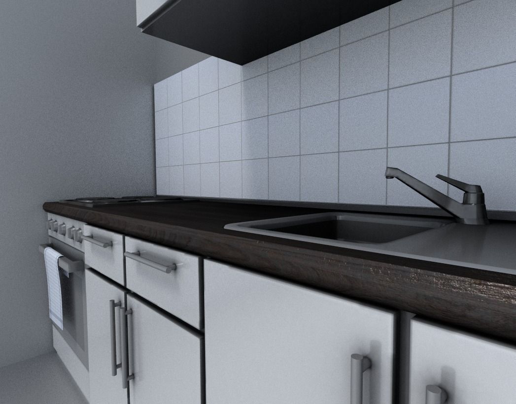 Kitchen module Low-poly 3D model_11