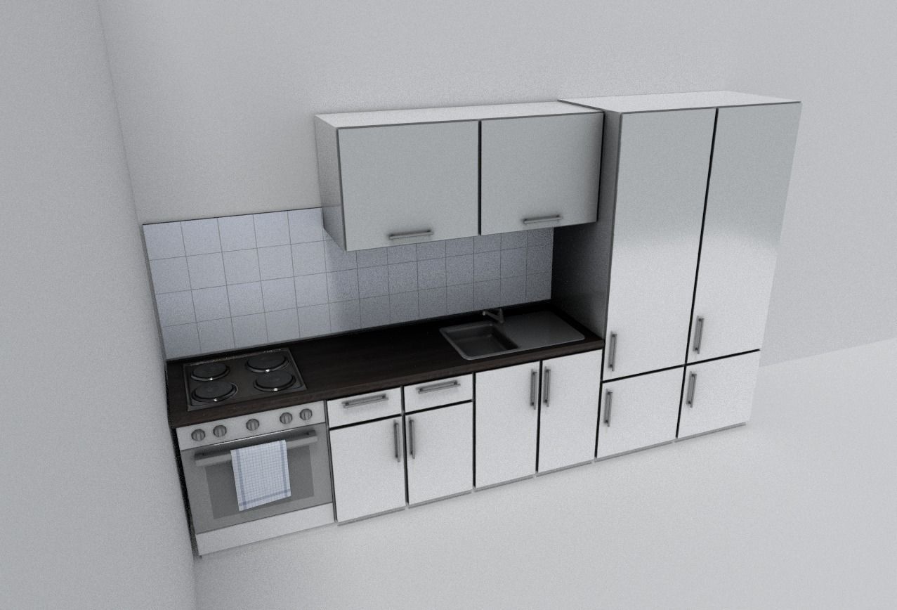 Kitchen module Low-poly 3D model_8