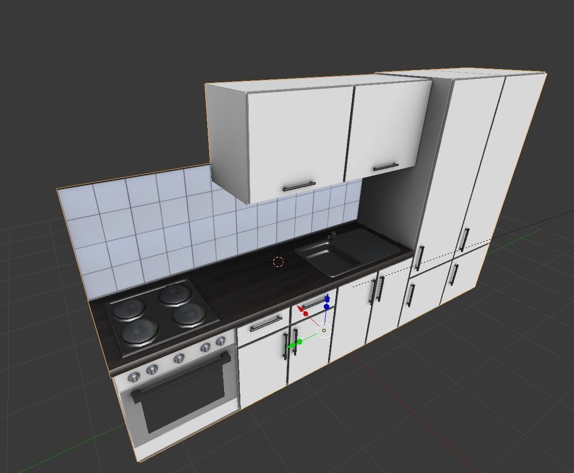Kitchen module Low-poly 3D model_13