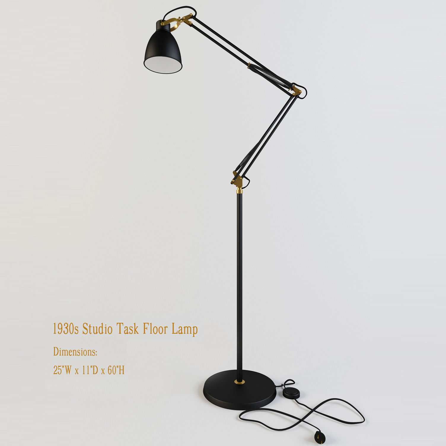 Restoration Hardware 1930s Studio Task Floor Lamp 3D model MAX OBJ ... Restoration Hardware 1930s Studio Task Floor Lamp 3D model MAX OBJ ...