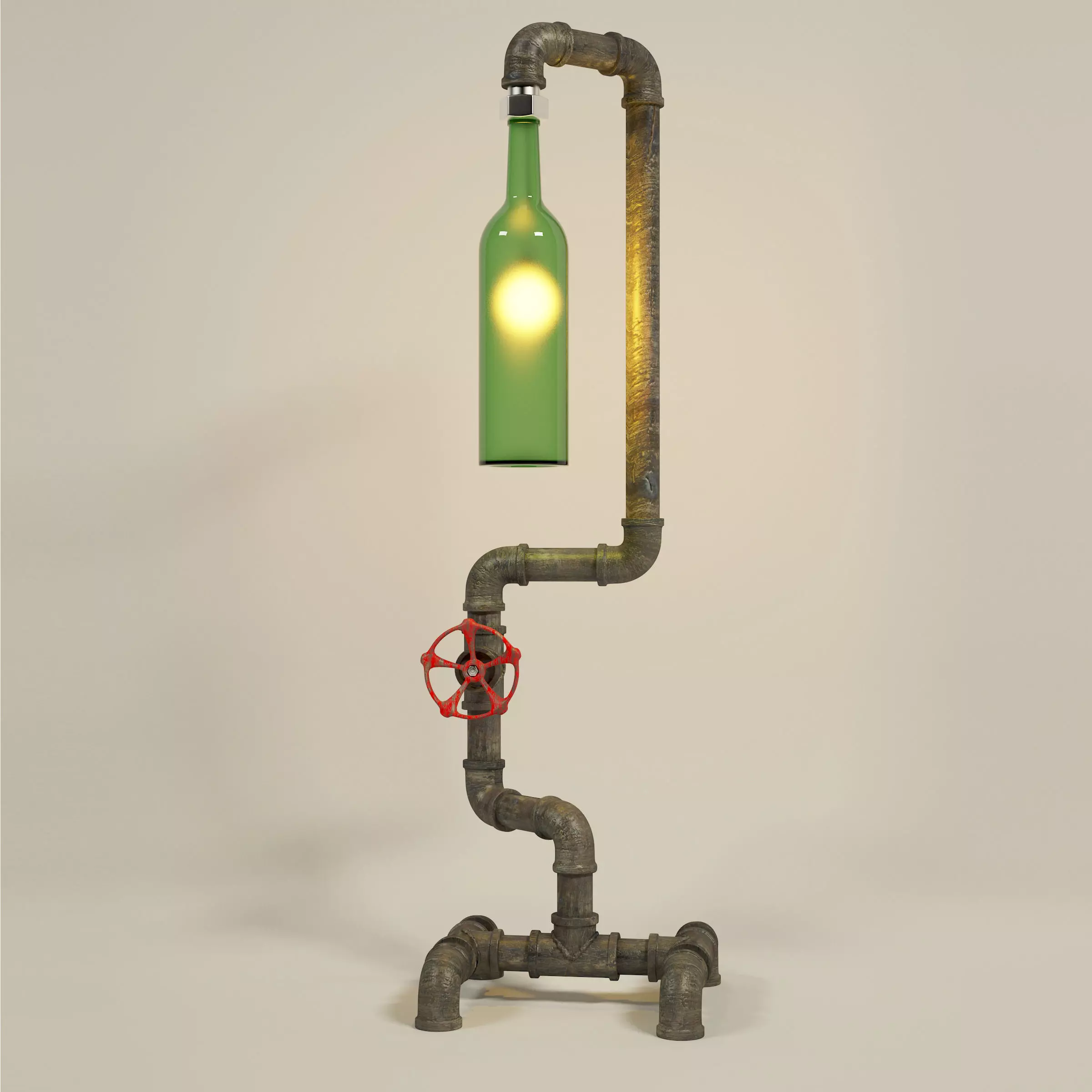 lighting water pipe Free 3D model_0