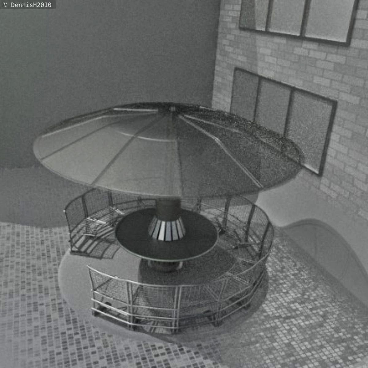 Round Bench Street Furniture Free low-poly 3D model_3