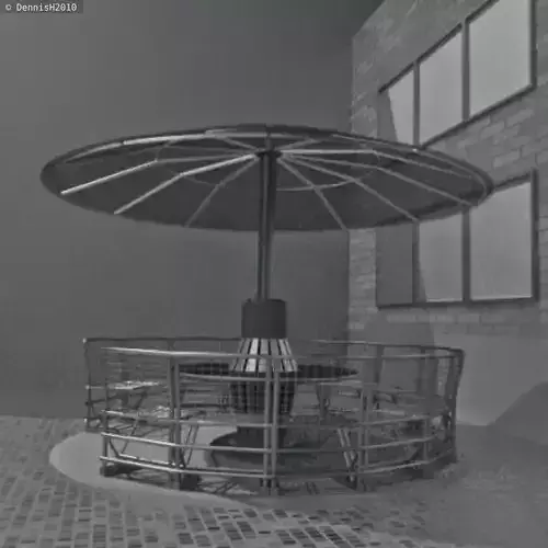 Round Bench Street Furniture Free low-poly 3D model