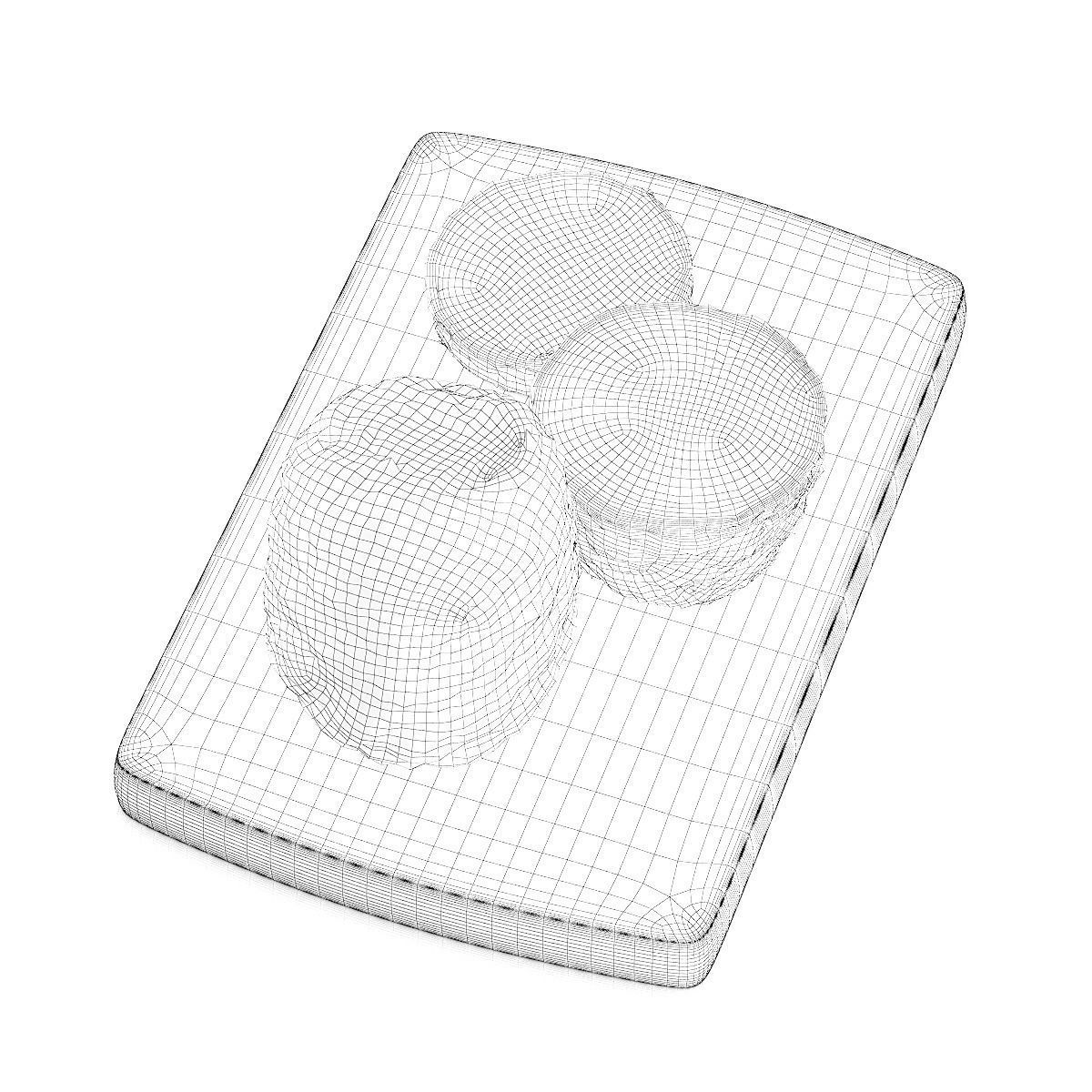 Pineapple cut on wooden cutting board 3D model_5