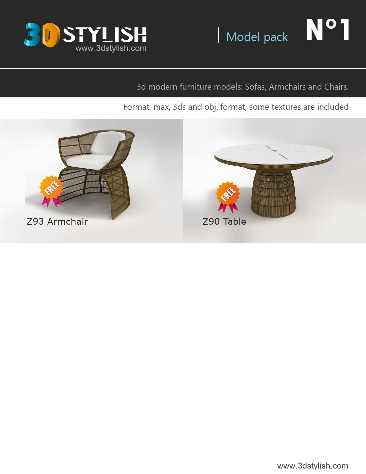 Furniture Model pack 1 Free 3D model_2