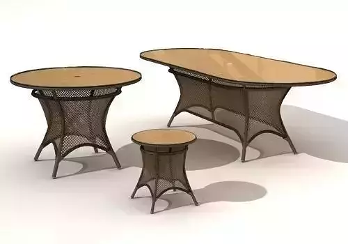 Grand Traverse Wicker Table 3D model