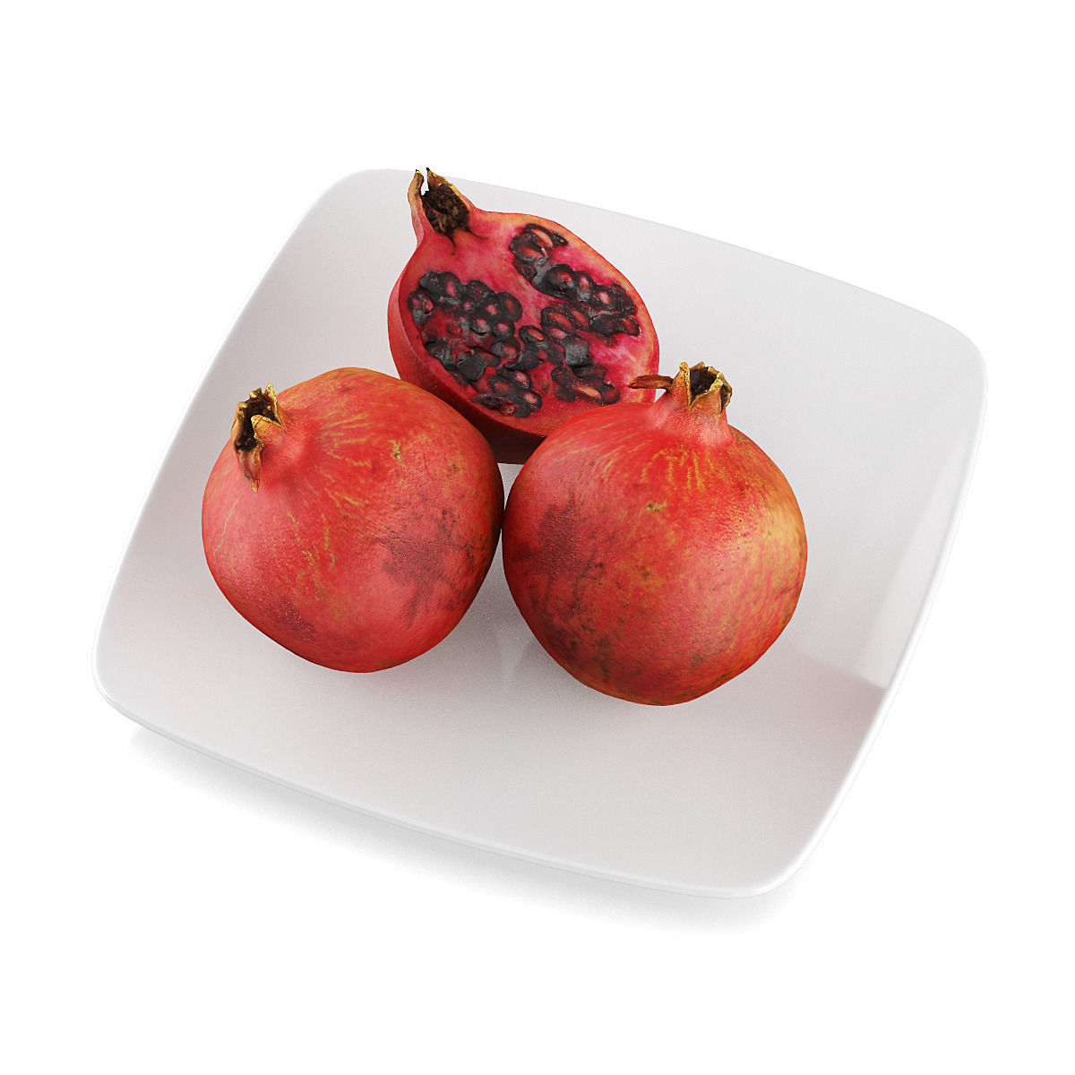 Pomegranate fruits 3D model_6