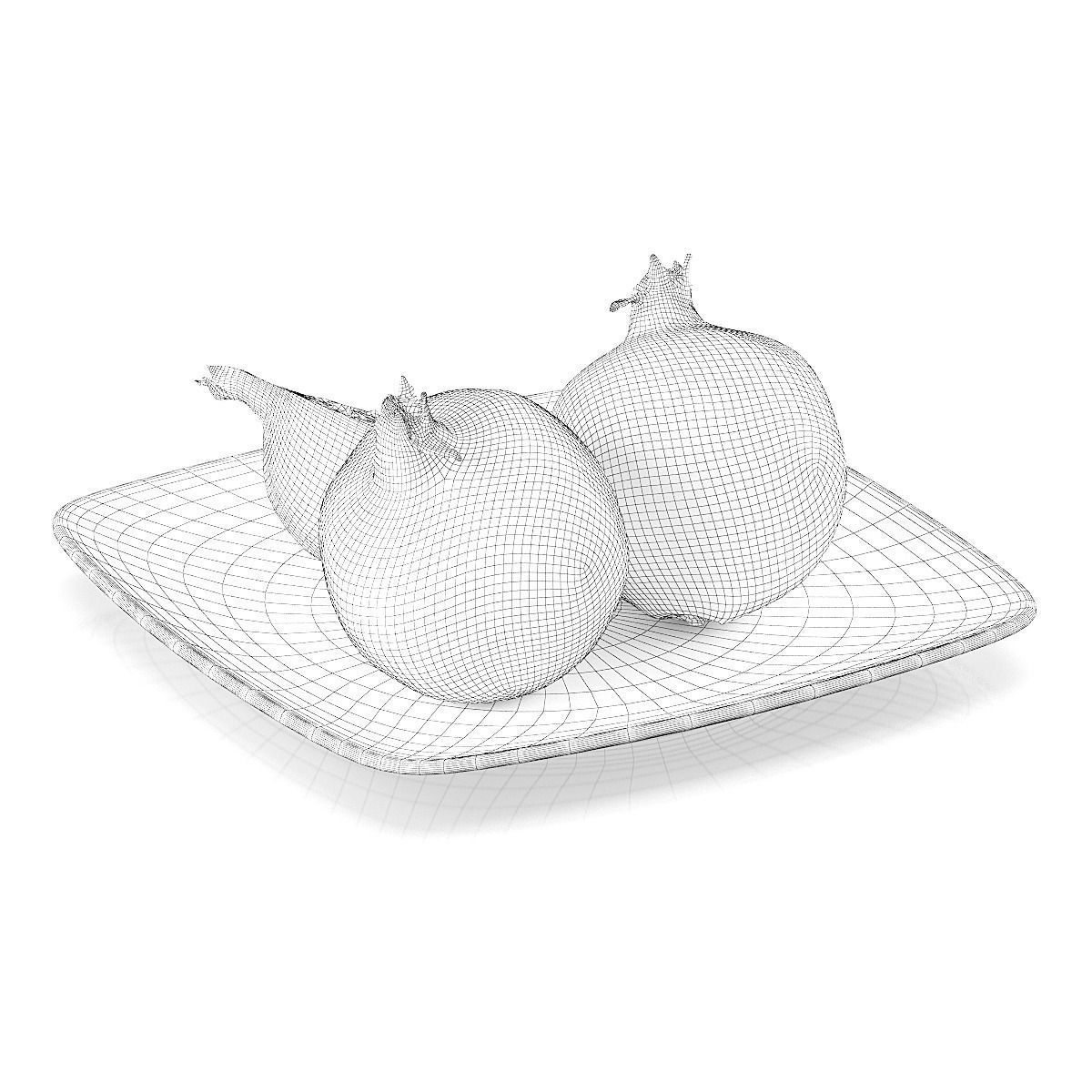 Pomegranate fruits 3D model_1