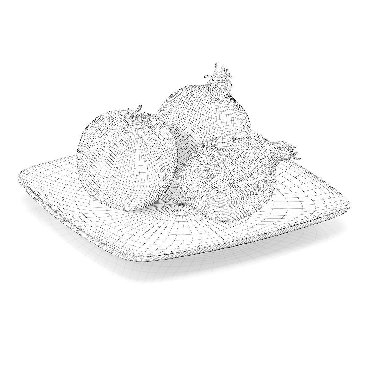 Pomegranate fruits 3D model_3