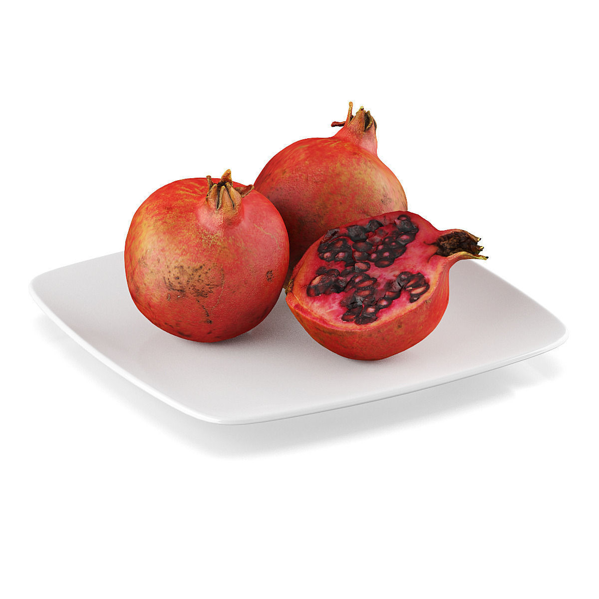 Pomegranate fruits 3D model_4