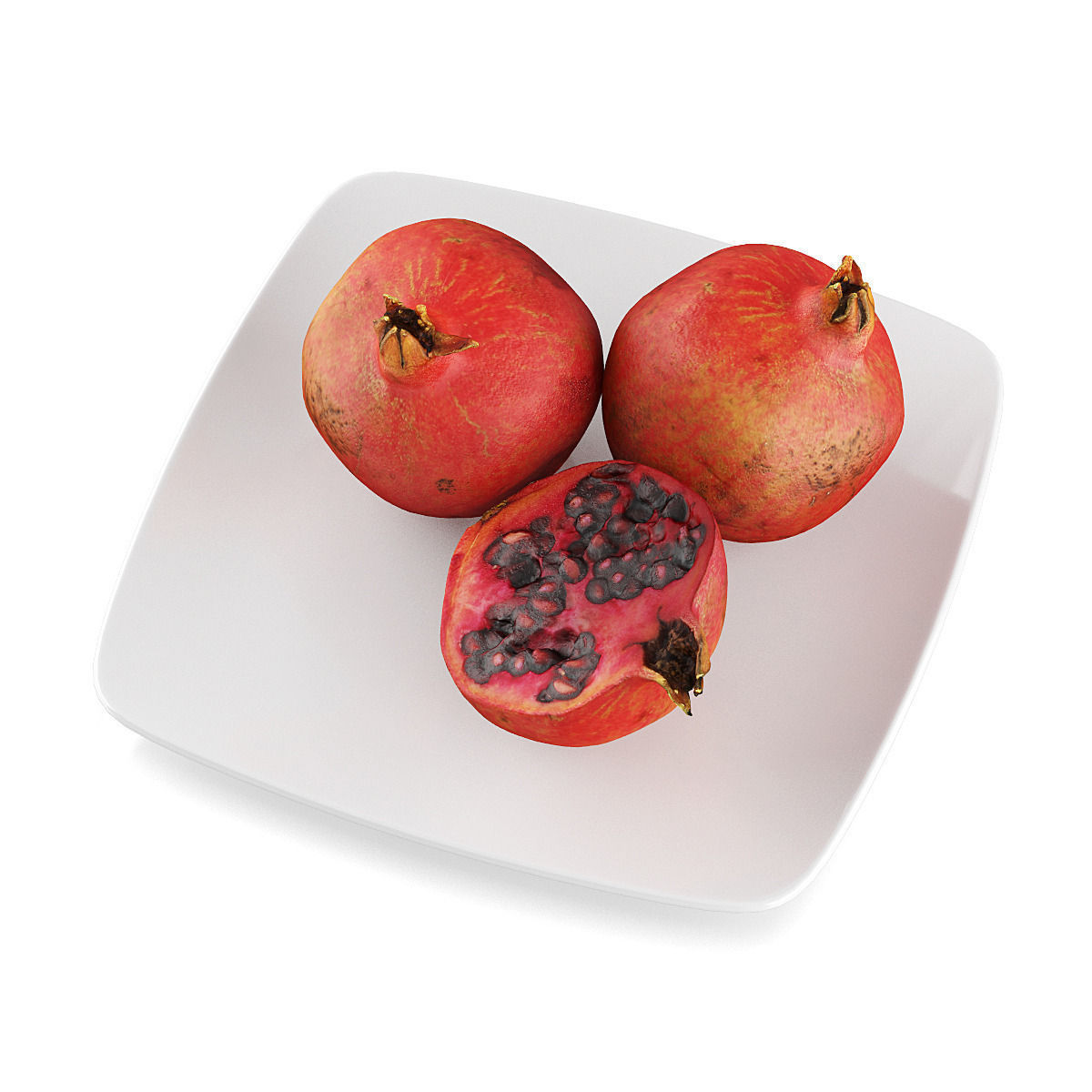 Pomegranate fruits 3D model_2