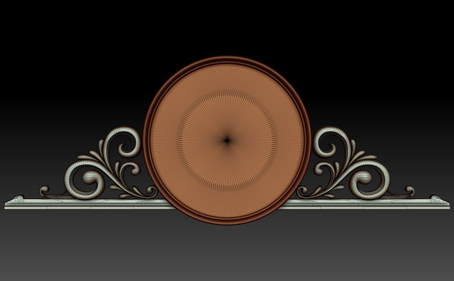 Mirror ornate frame 3D model_4