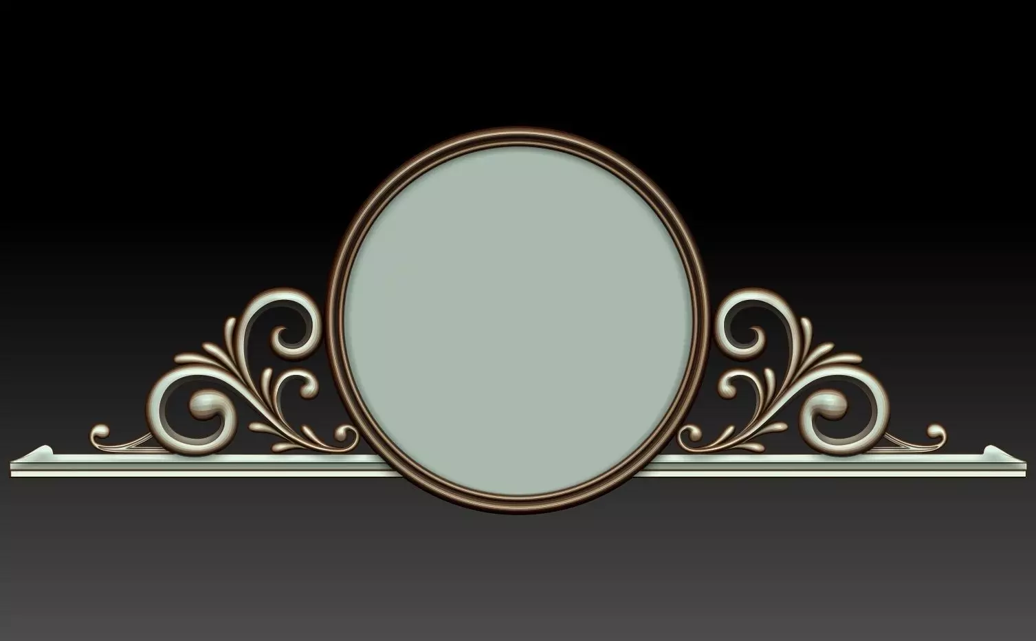 Mirror ornate frame 3D model_0