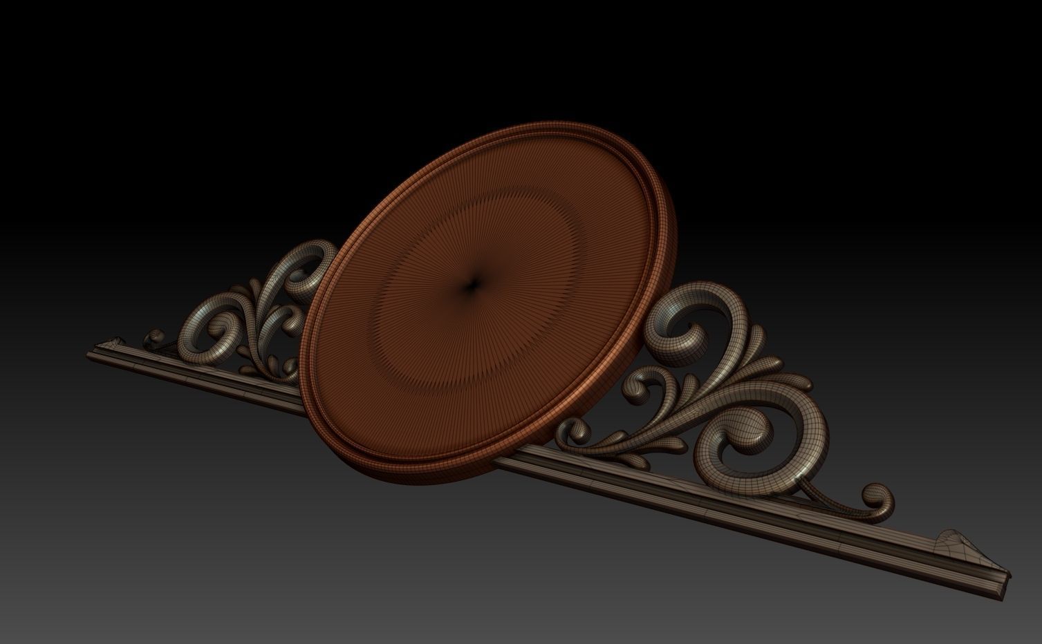 Mirror ornate frame 3D model_2