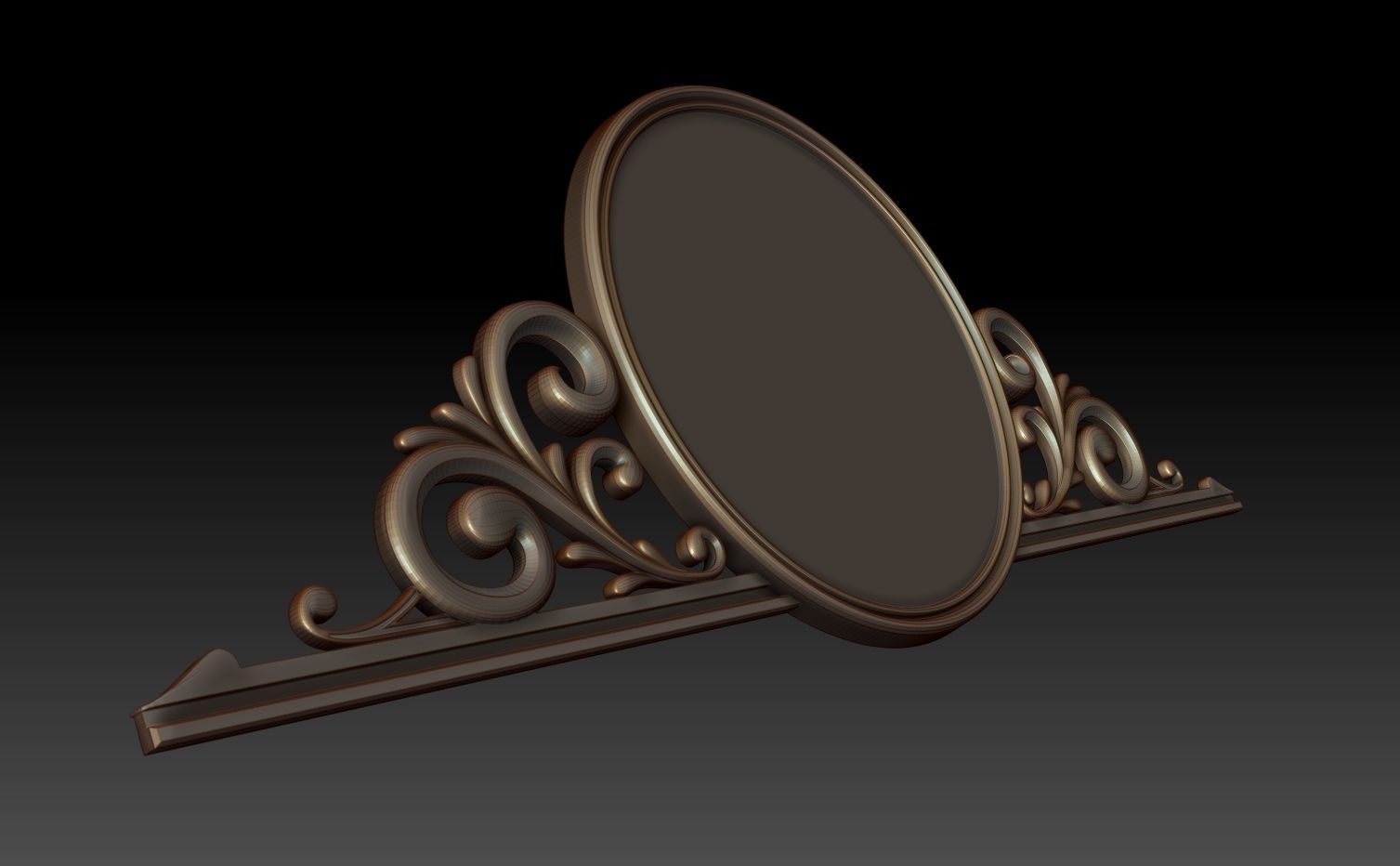 Mirror ornate frame 3D model_1