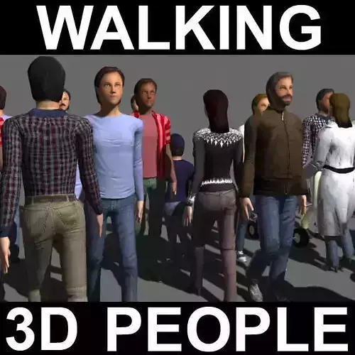 Walking 3D People - model 3D model