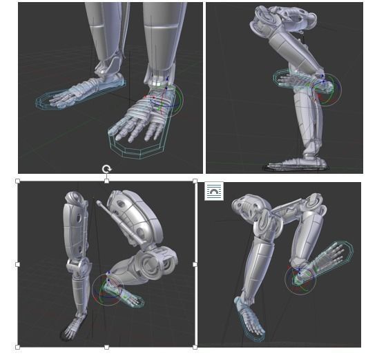 Robot legs version 2 rigged  and animated 3D model_8