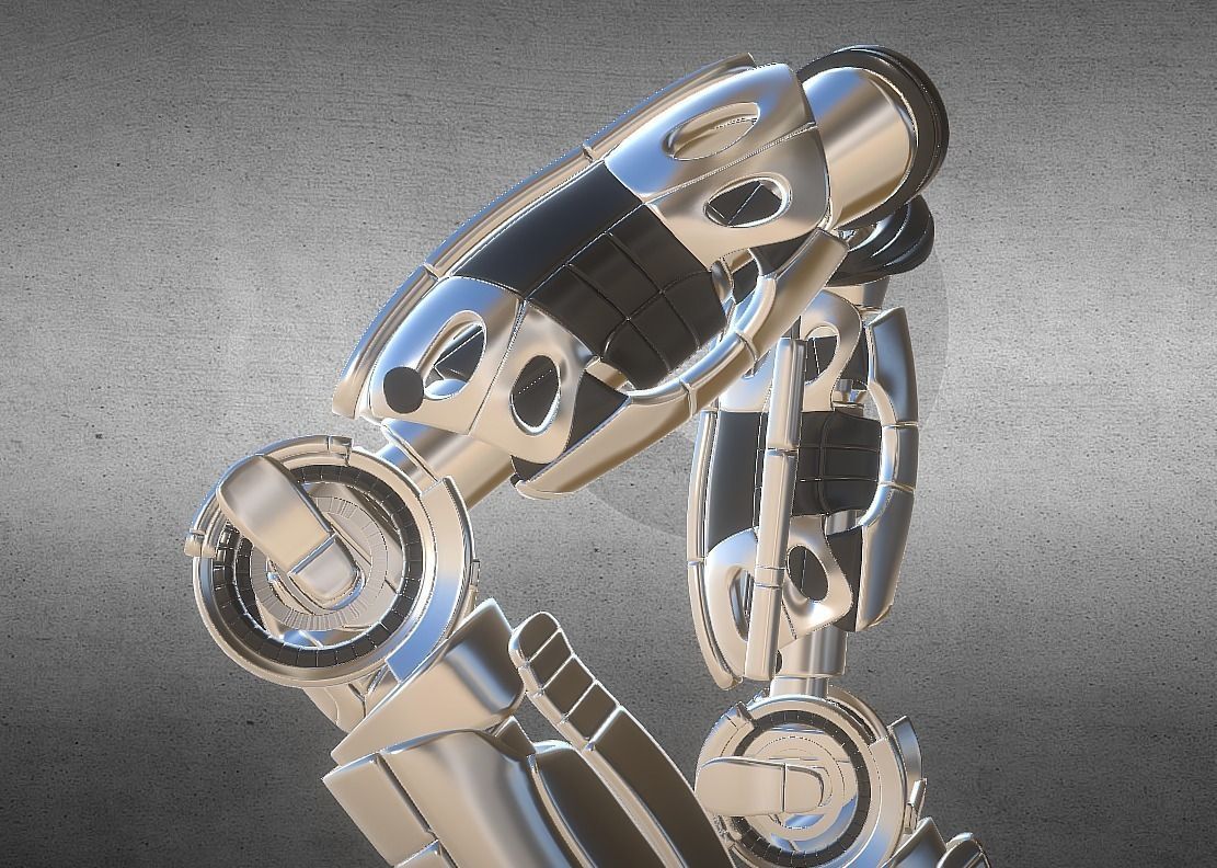 Robot legs version 2 rigged  and animated 3D model_41