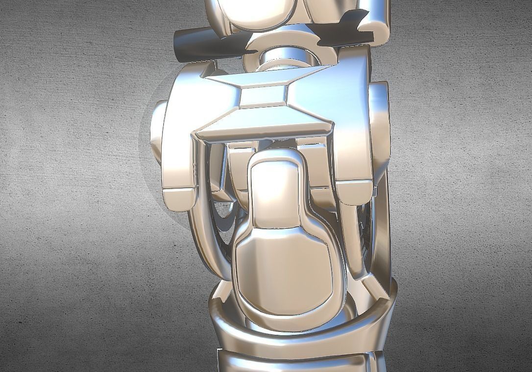 Robot legs version 2 rigged  and animated 3D model_44
