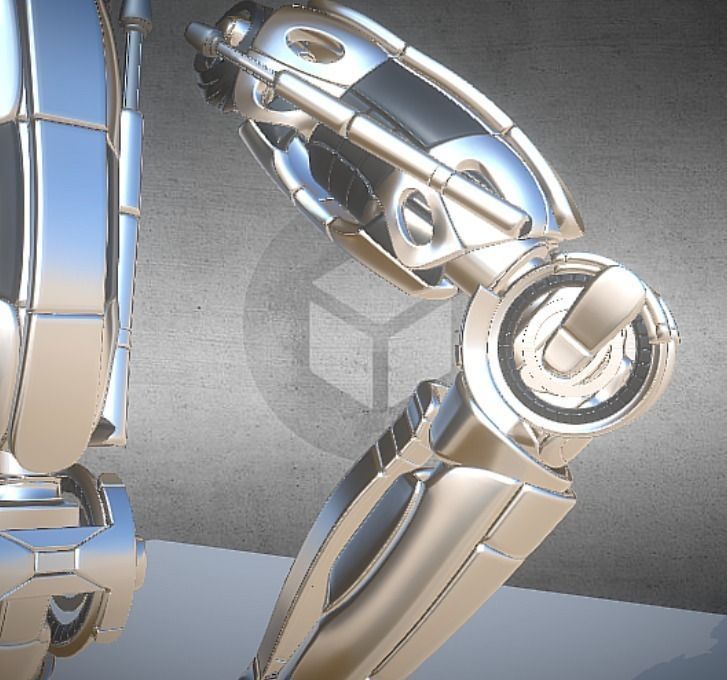 Robot legs version 2 rigged  and animated 3D model_35