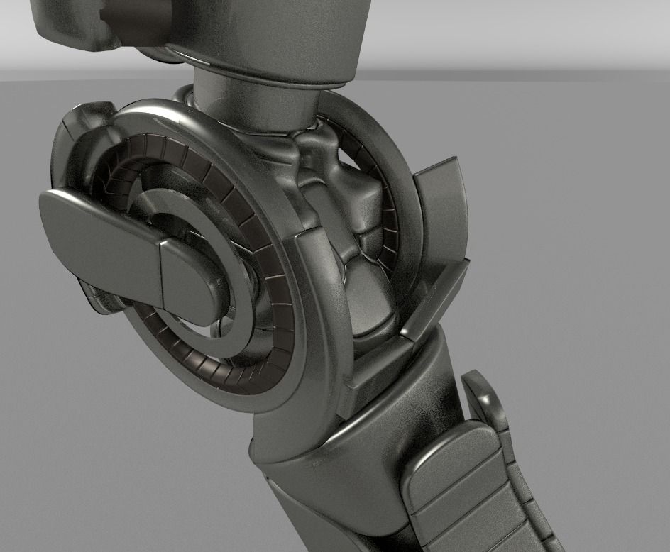 Robot legs version 2 rigged  and animated 3D model_11