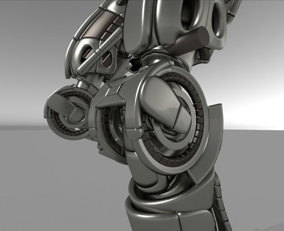 Robot legs version 2 rigged  and animated 3D model_22