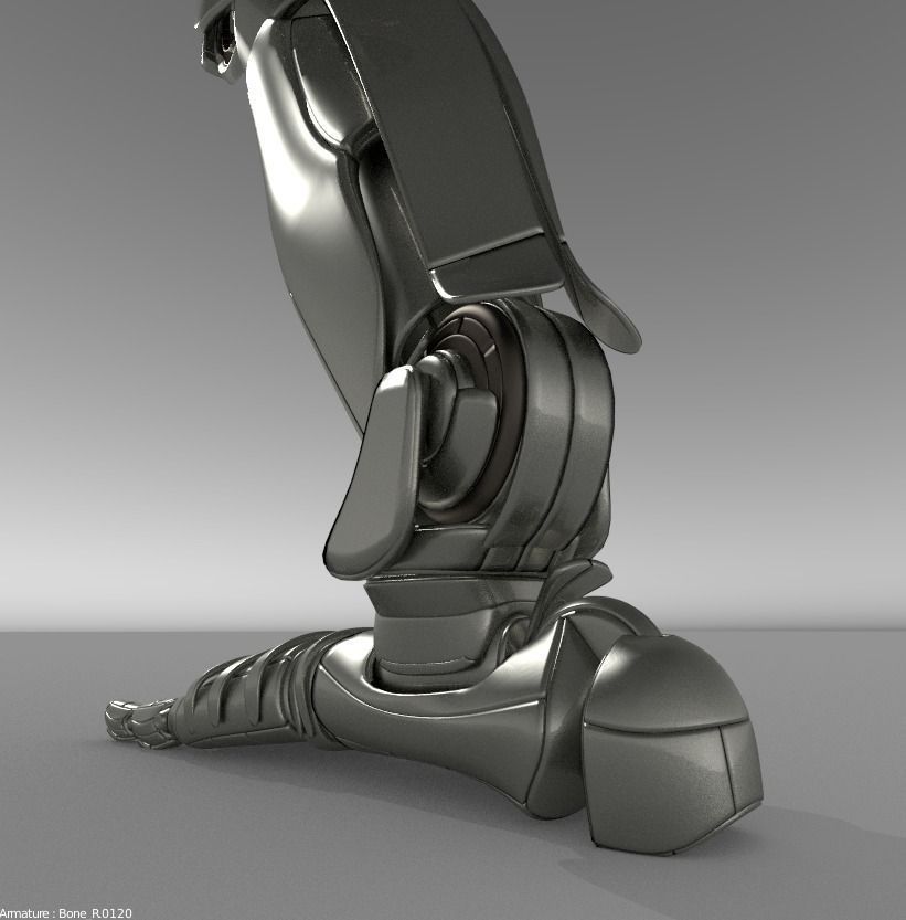 Robot legs version 2 rigged  and animated 3D model_16