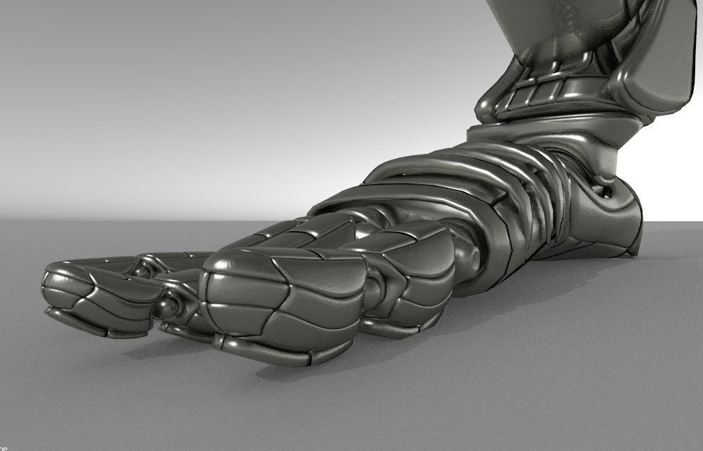 Robot legs version 2 rigged  and animated 3D model_0