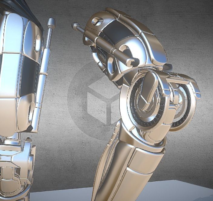 Robot legs version 2 rigged  and animated 3D model_34