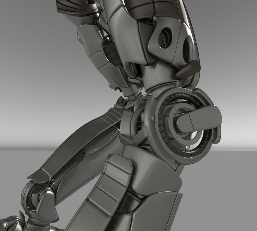 Robot legs version 2 rigged  and animated 3D model_10