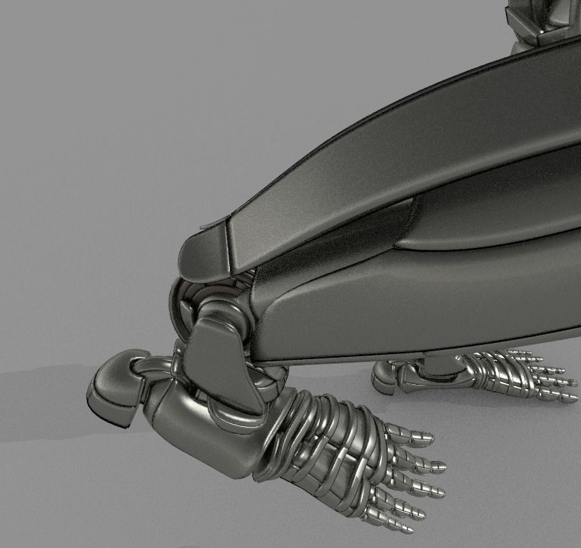 Robot legs version 2 rigged  and animated 3D model_28