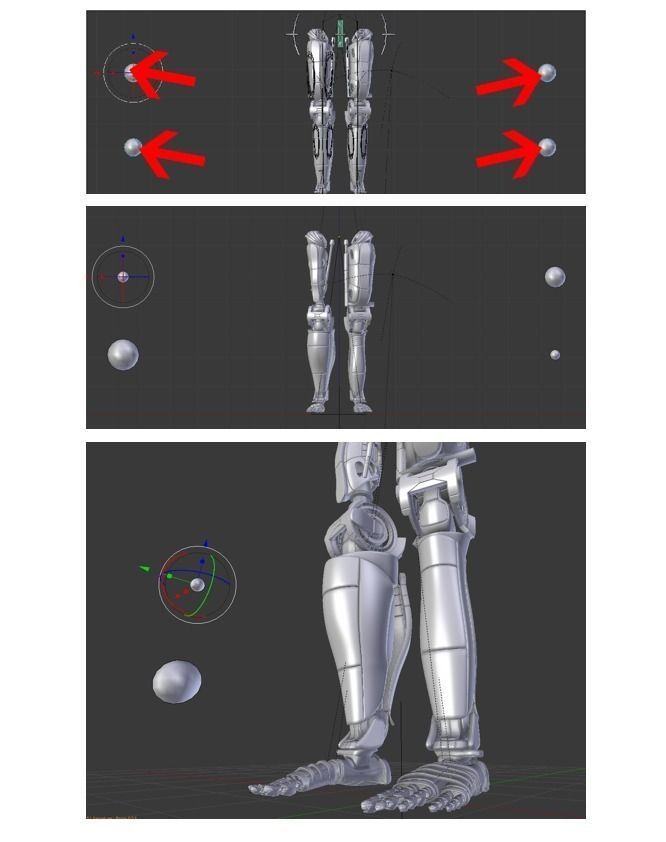 Robot legs version 2 rigged  and animated 3D model_9