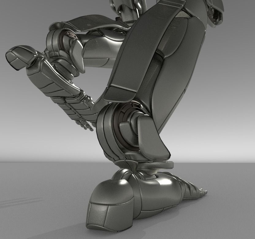 Robot legs version 2 rigged  and animated 3D model_29