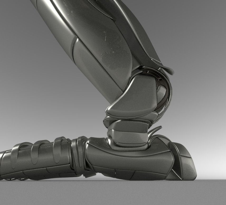 Robot legs version 2 rigged  and animated 3D model_26
