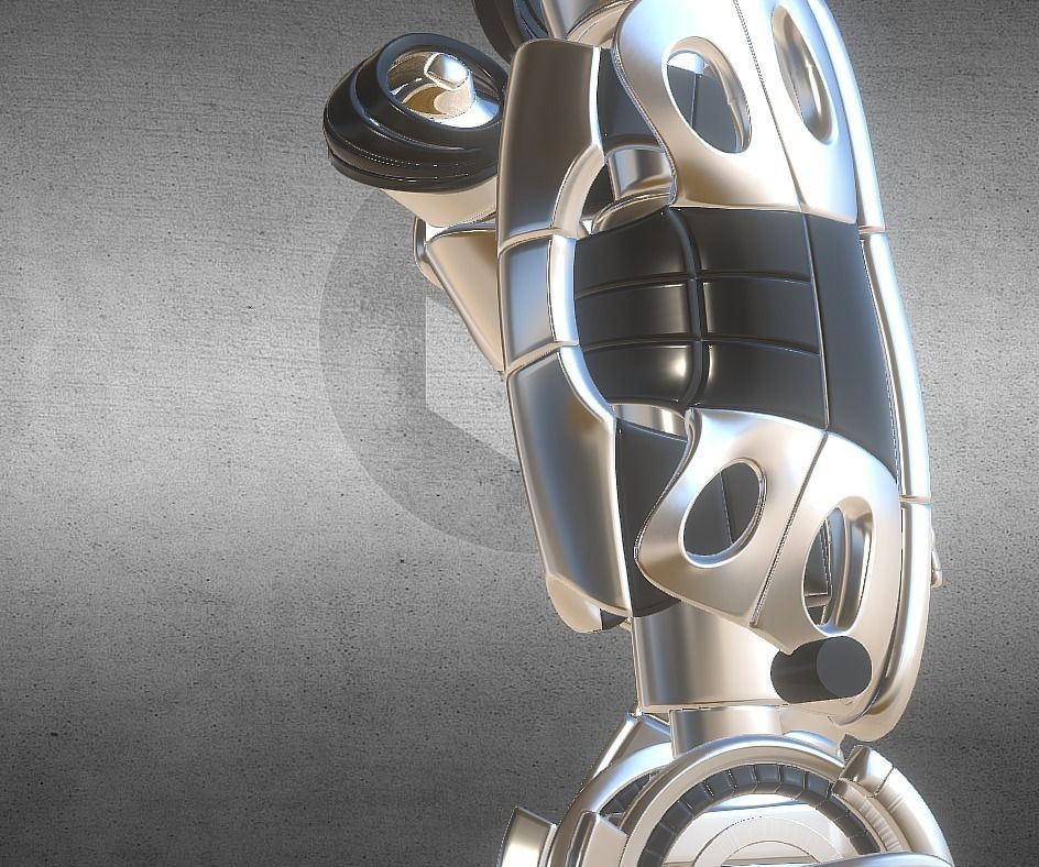 Robot legs version 2 rigged  and animated 3D model_57