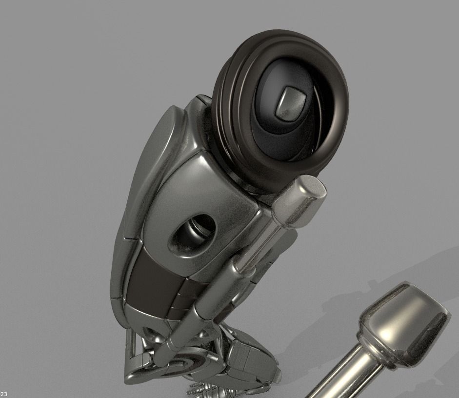 Robot legs version 2 rigged  and animated 3D model_33